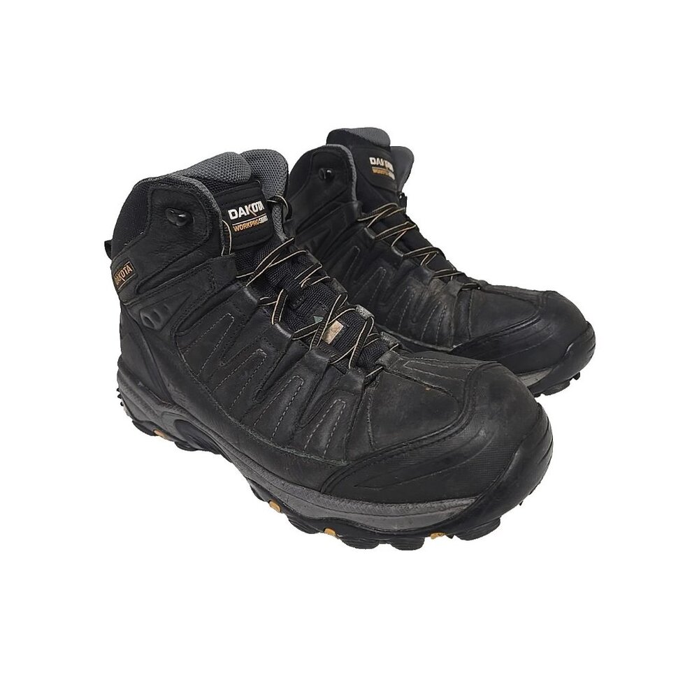 Dakota Men's 6" 2301 Aluminum Toe Comp. Plate WP Work Boots Black Size 12W/L
